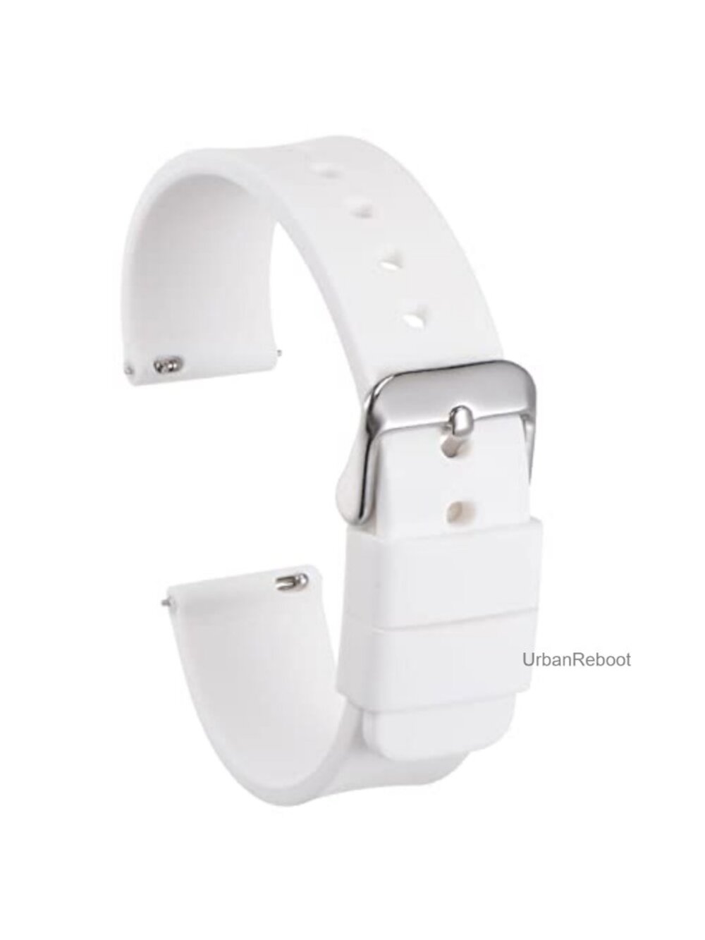 Silicone Watch Band 20mm Soft Rubber Strap Stainless Steel Buckle